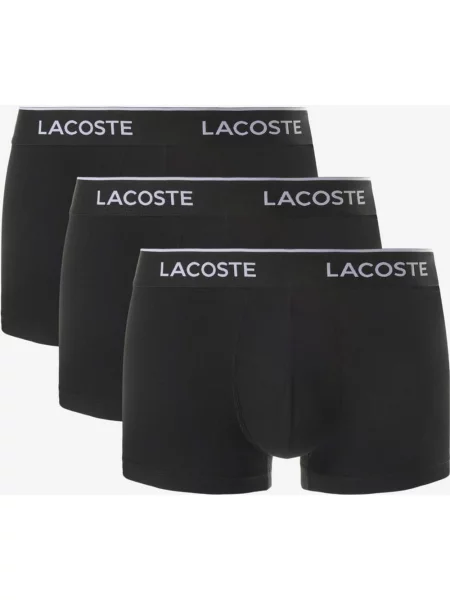 Bokserki Lacoste Stretch Cotton Logo czarny czysty S biały