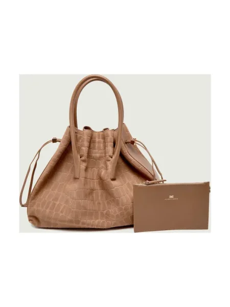 Elisabetta Franchi Shopper táska | hasított bőr bézs