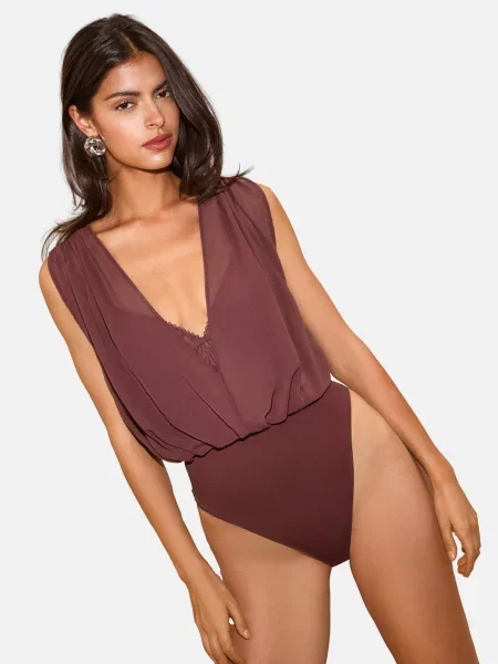 Lipsy Bluză body vin roșu
