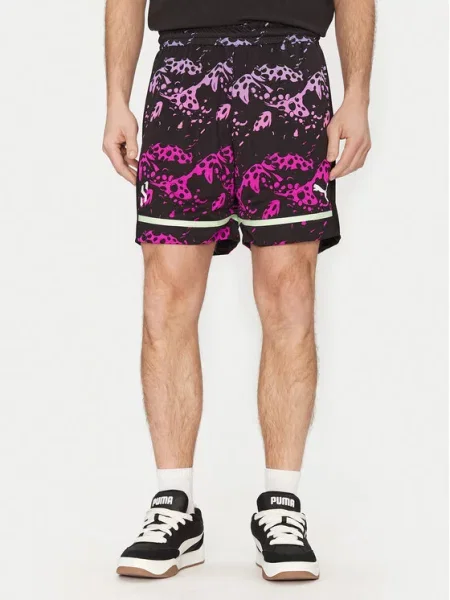 Puma Pantaloni scurți sport Scoot Purple Lab negru