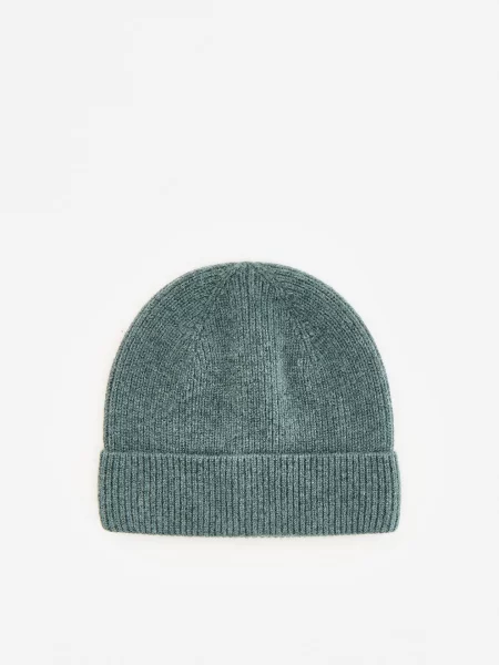 Reserved Gyapjú beanie sapka acélzöld