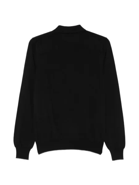 Lung tricou polo Fileria negru