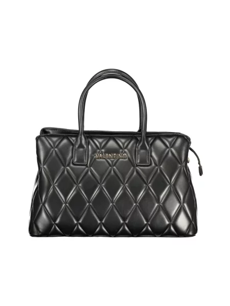 Lniana torebka Valentino Bags czarna