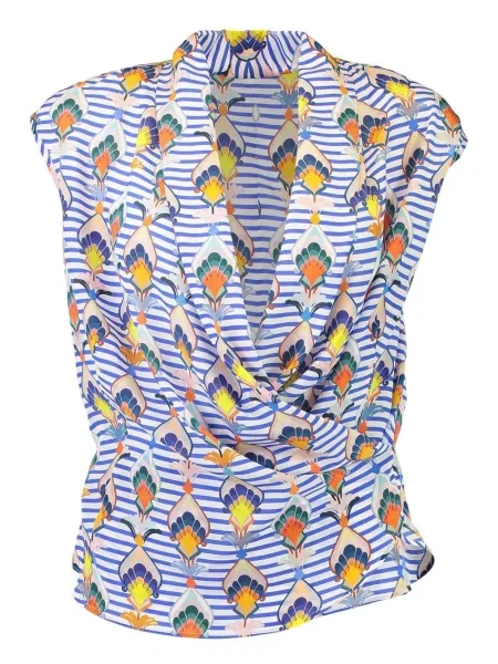 Bluzka Maison Common w paski niebieska