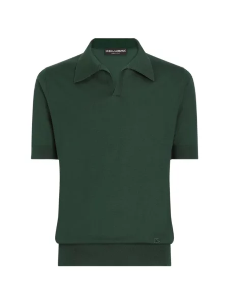 Tricou polo Dolce & Gabbana tricotate verde