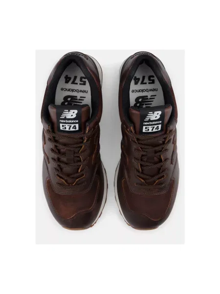 Sneakersy New Balance 574 skórzane brązowe
