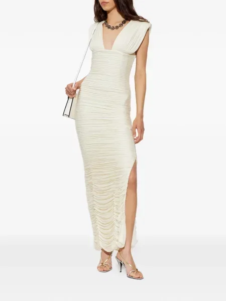 Rochie maxi Versace cu decolteu în V cu volane