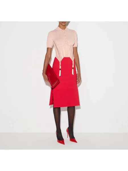 Dzianinowy sweter Elisabetta Franchi różowy