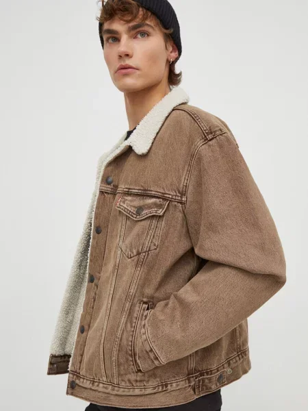 Levi's geaca jeans barbati maro de tranzitie verde