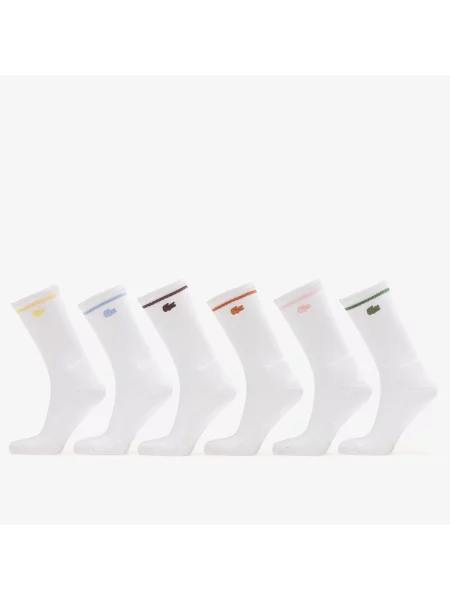 Șosete Lacoste Crew Socks White alb