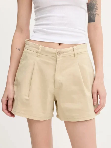 Guess Jeans szorty gładkie medium waist zielony