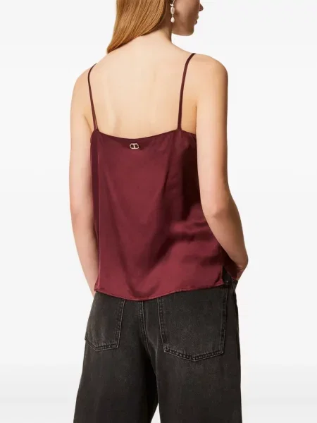 Top Twinset din dantelă roșu