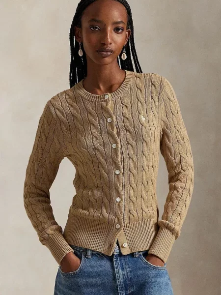 Kardigan Polo Ralph Lauren brązowy