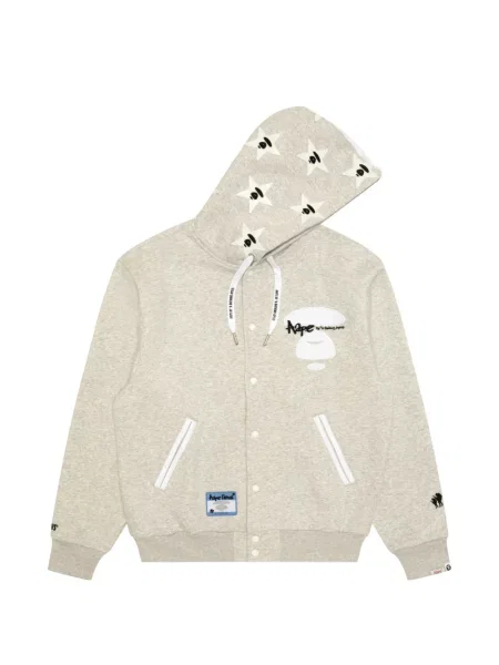 Hanorac cu glugă Aape By A Bathing Ape cu broderie gri