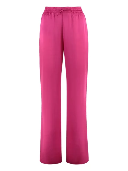 Pantaloni Yves Salomon din satin roz
