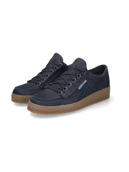 Sneakersy Mephisto sznurowane skórzane niebieskie