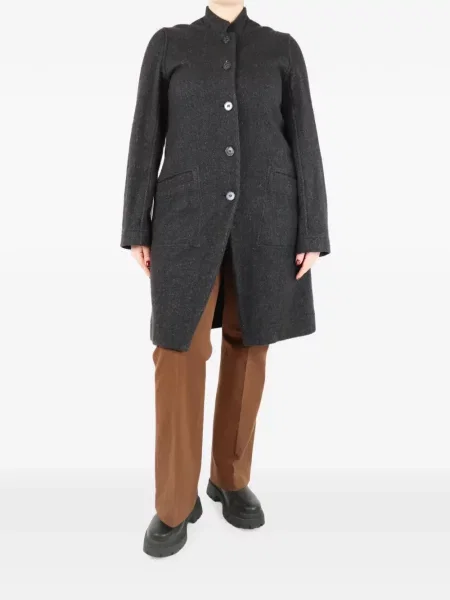 Palton Casey Casey cu model herringbone gri