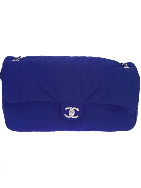 Prošívaná kabelka Chanel Pre-owned modrá
