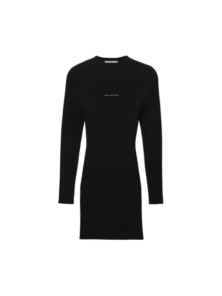Sukienka Alexander Wang z logo czarna