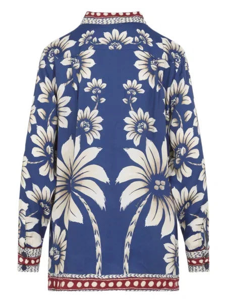Top Farm Rio cu model floral albastru