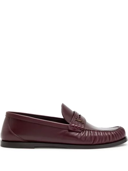 Pantofi loafer Saint Laurent din piele roșu