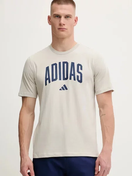 Тениска adidas Collegiate с принт бежово