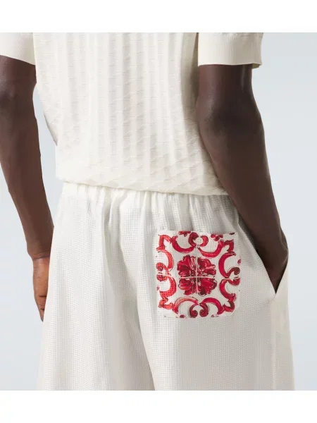 Bermude Dolce&gabbana de mătase alb