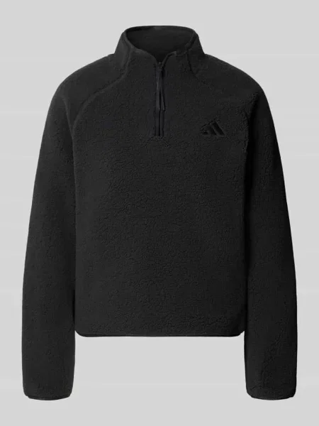 Kardigan rozpinany o kroju regular fit z kołnierzem zapinanym Adidas Sportswear czarny