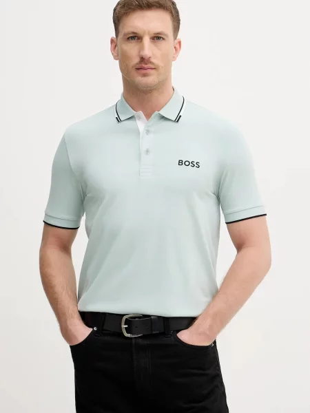 Tricou polo Boss Green verde