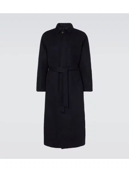 Palton Saman Amel de lână albastru