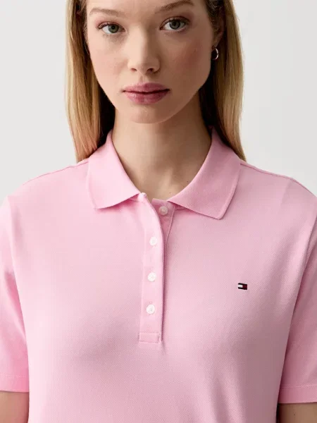 Tommy Hilfiger Тениска с яка дамска с розово