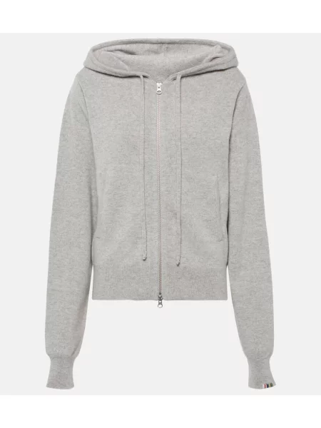 Hanorac cu glugă Extreme Cashmere din cașmir cu glugă gri