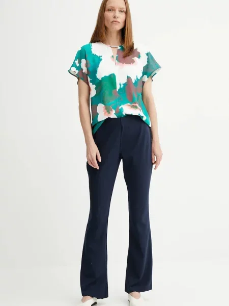 Calvin Klein legginsy granatowy dopasowane high waist