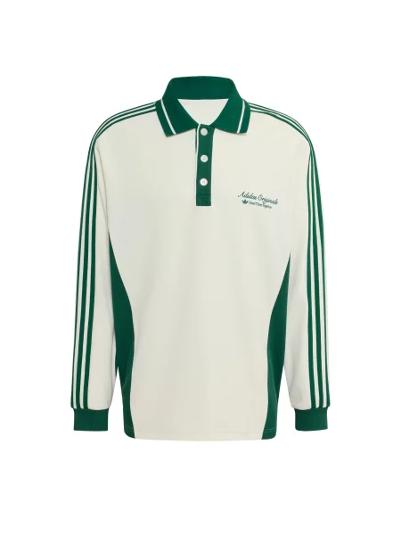 ADIDAS ORIGINALS Μπλουζάκι POLO LS M πράσινο / λευκό μπεζ