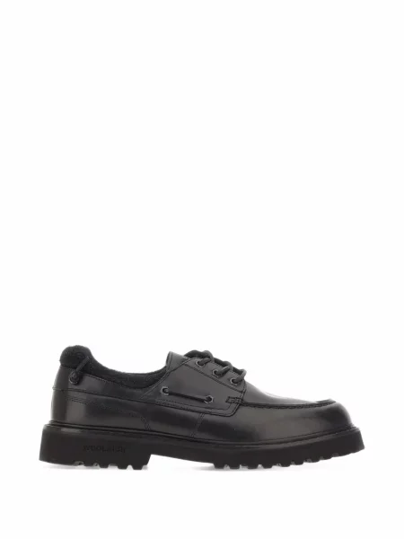 Pantofi derby Woolrich cu șireturi din piele negru