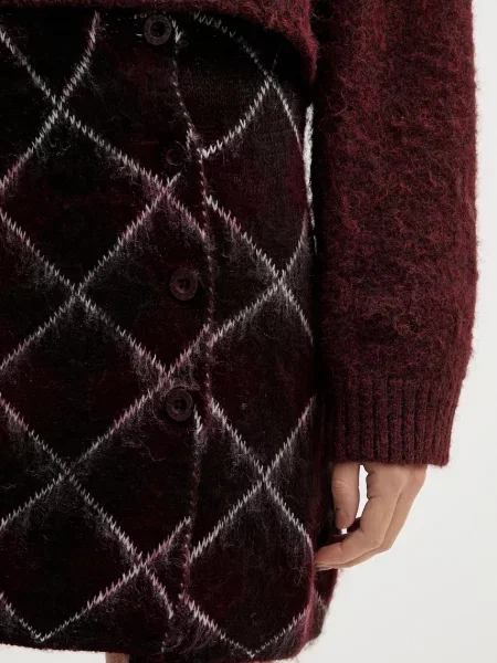 Спідниця The Ragged Priest mini пряма бордовий