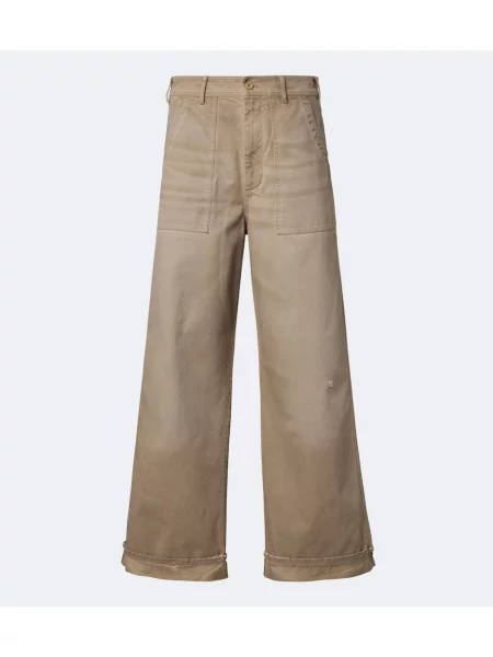 Spodnie Acne Studios z twillu beżowe