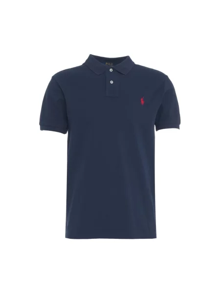 Koszulka polo o kroju slim fit z wyhaftowanym logo Polo Ralph Lauren niebieska
