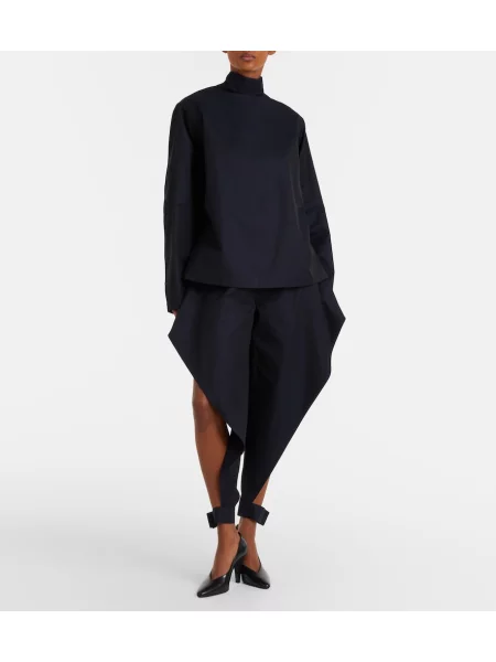 Pantaloni Alaïa cu volane conici negru
