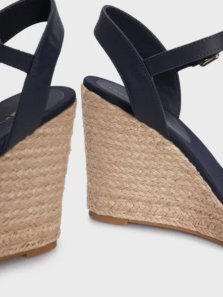 Босоножки Tommy Hilfiger на танкетке синие