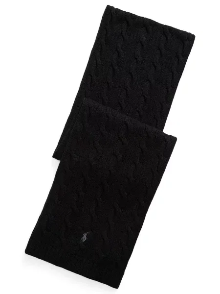 Polo Ralph Lauren fular pentru bărbați din lână negru