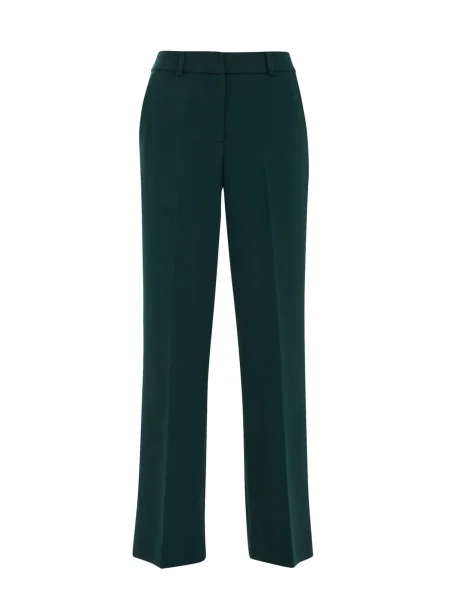 WE Fashion Pantaloni cu dungă închis verde