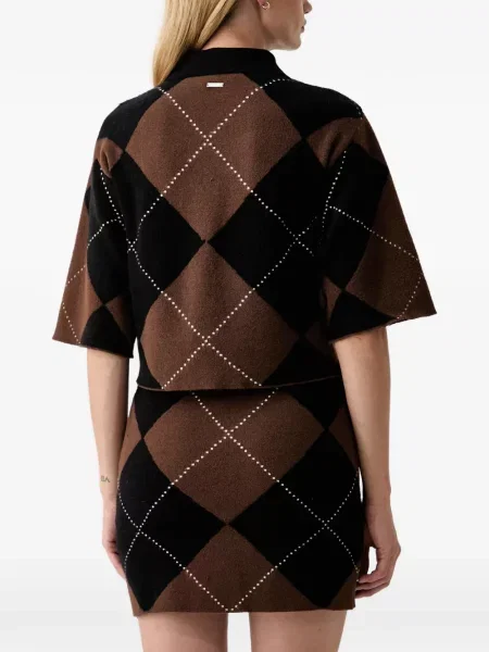 Scurt cămașă Dkny cu model argyle maro