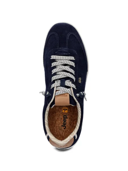 Sneakerși Jeep cu broderie albastru