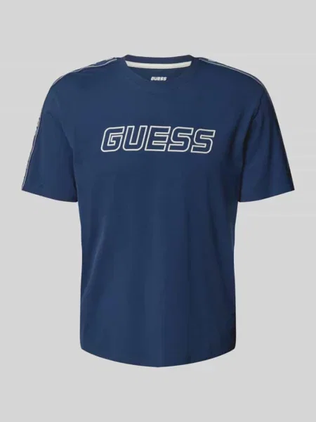 T-shirt z detalem z logo Guess Activewear granatowa