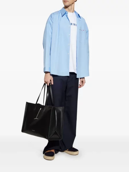 Pantaloni Marni de lână albastru