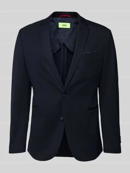 Marynarka na dwa o kroju slim fit z lamowanymi model ‘Data’ Cinque granatowa
