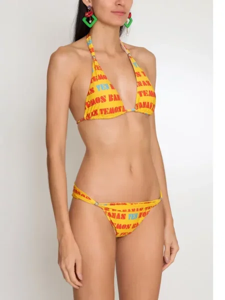 Bikini Amir Slama cu legături cu bretele galben