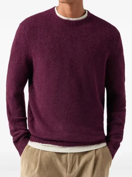 Hanorac crewneck Mc2 Saint Barth din lână alpaca violet