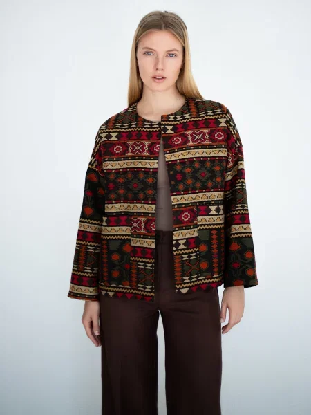 Жакет Едельвіка чорний/жовтий поліестер/акрил чорний